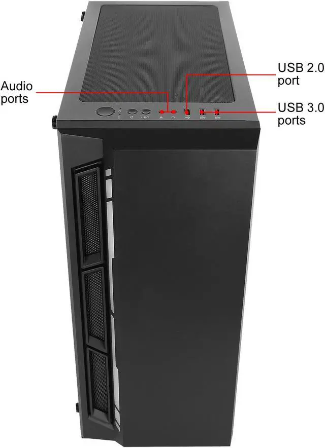 Alt view image 15 of 15 - Antec NX Series NX400, Mid-Tower ATX Gaming Case, Tempered Glass Side Panel & LED Strip Front Panel, 360 mm Radiator Support, 1 x 120 mm ARGB Fan Included