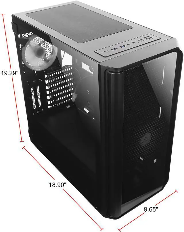 Alt view image 7 of 17 - Antec NX Series NX1000, Mid-Tower ATX Gaming Case, Front LED Light Effects, 3 x Tempered Glass Front & Side Panels, 360 mm Radiator Support, 1 x 120 mm ARGB Fan Included
