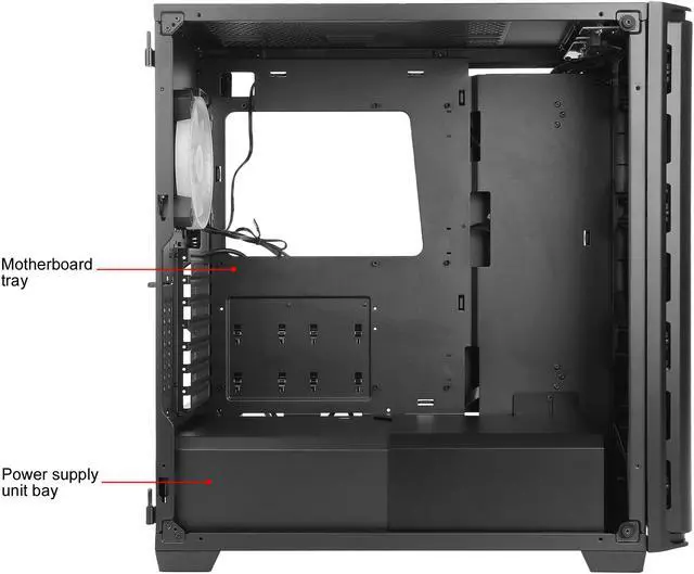 Alt view image 10 of 17 - Antec NX Series NX1000, Mid-Tower ATX Gaming Case, Front LED Light Effects, 3 x Tempered Glass Front & Side Panels, 360 mm Radiator Support, 1 x 120 mm ARGB Fan Included