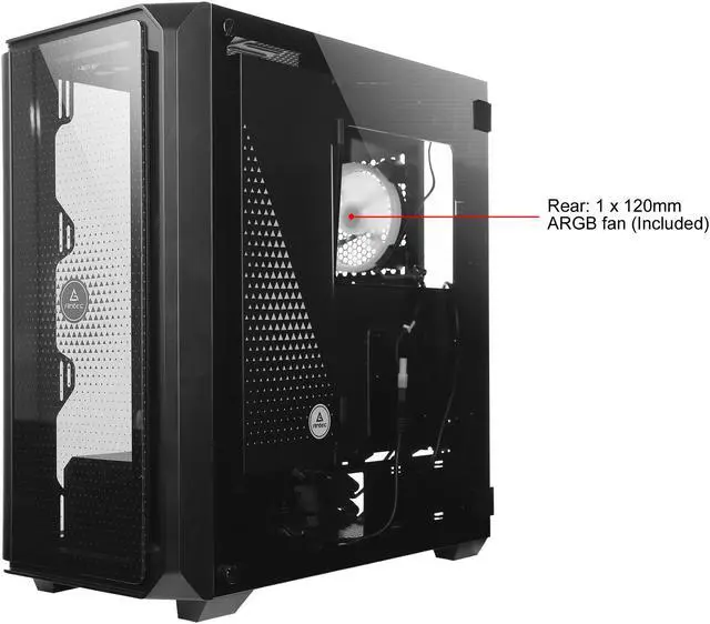 Alt view image 5 of 17 - Antec NX Series NX1000, Mid-Tower ATX Gaming Case, Front LED Light Effects, 3 x Tempered Glass Front & Side Panels, 360 mm Radiator Support, 1 x 120 mm ARGB Fan Included