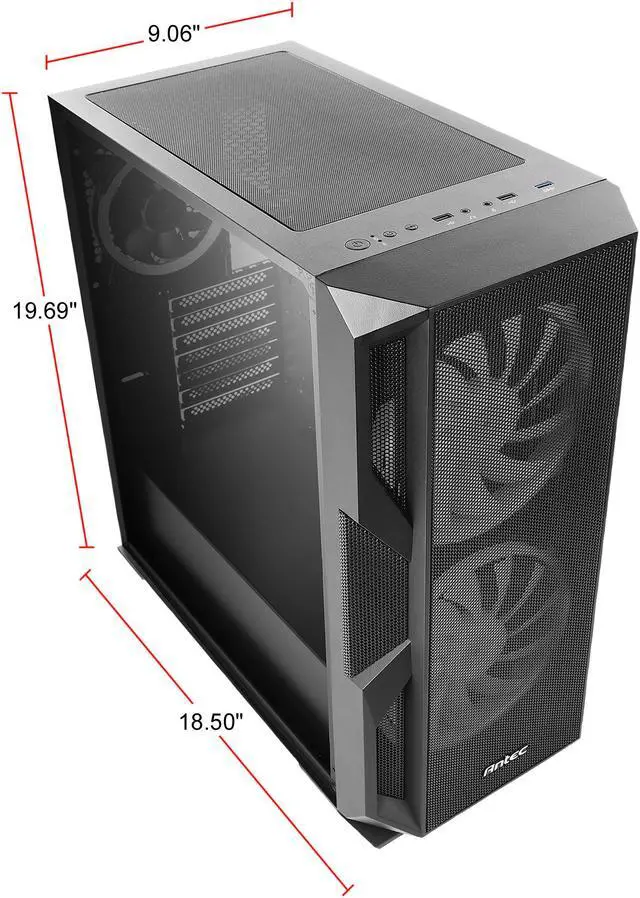 Alt view image 13 of 20 - Antec NX Series NX800, Mid Tower E-ATX Gaming Case, Tempered Glass Side Panel, 360 & 280 mm Radiators Support, Built-In LED Controller, 2 x 200 mm ARGB Fans in Front & 1 x 120 mm ARGB Fan in Rear