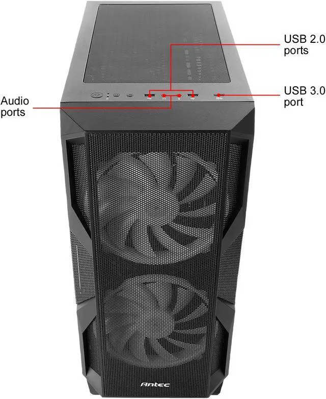 Alt view image 10 of 20 - Antec NX Series NX800, Mid Tower E-ATX Gaming Case, Tempered Glass Side Panel, 360 & 280 mm Radiators Support, Built-In LED Controller, 2 x 200 mm ARGB Fans in Front & 1 x 120 mm ARGB Fan in Rear