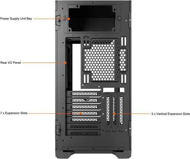 Alt view image 13 of 14 - Antec Performance Series P120 Crystal E-ATX Mid-Tower Case, Tempered Glass Front & Side Panels, Slide Button Design, Ready for 2 x 360 mm Radiators Simultaneously, Aluminum VGA Holder Included