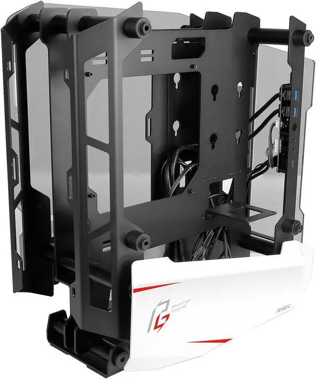 Alt view image 14 of 20 - Antec Striker Phantom Gaming Aluminum and Steel ITX Computer Case, Front GPU Mount, Up to 4 x 120 mm Fan Support, USB 3.1 Type-C Ready and PCI-E Riser Included, AsRock Special Edition