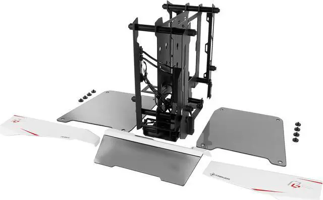 Alt view image 20 of 20 - Antec Striker Phantom Gaming Aluminum and Steel ITX Computer Case, Front GPU Mount, Up to 4 x 120 mm Fan Support, USB 3.1 Type-C Ready and PCI-E Riser Included, AsRock Special Edition