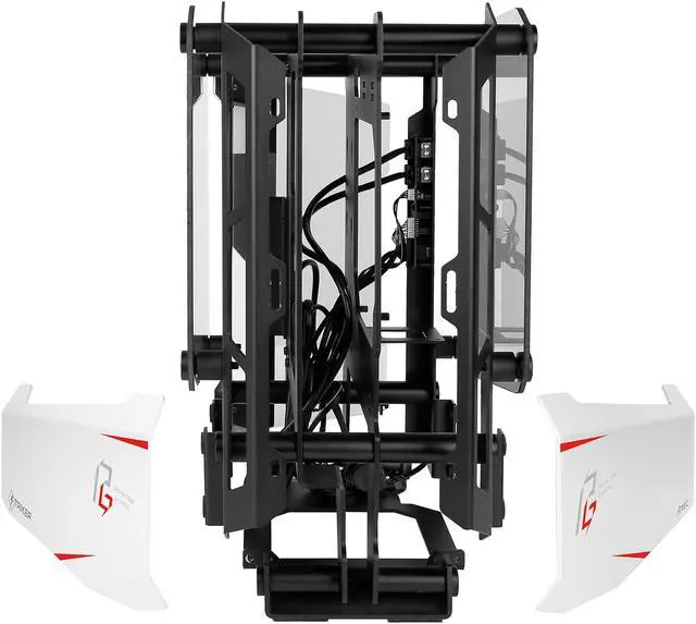 Alt view image 17 of 20 - Antec Striker Phantom Gaming Aluminum and Steel ITX Computer Case, Front GPU Mount, Up to 4 x 120 mm Fan Support, USB 3.1 Type-C Ready and PCI-E Riser Included, AsRock Special Edition