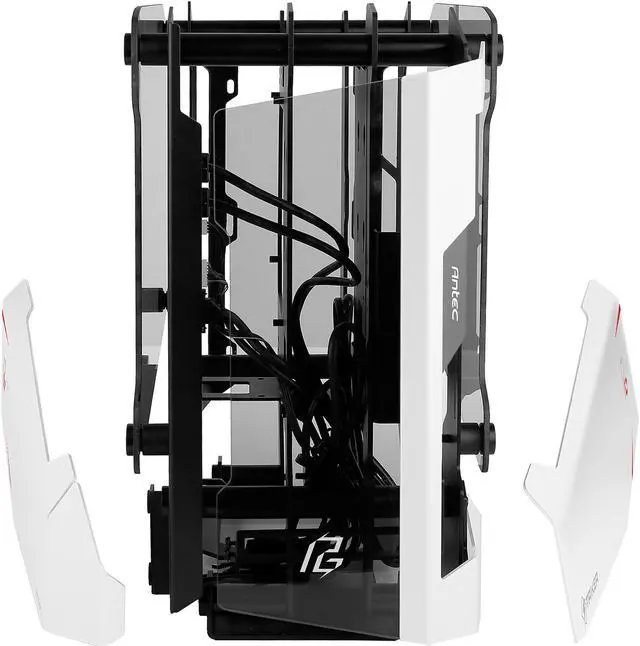 Alt view image 16 of 20 - Antec Striker Phantom Gaming Aluminum and Steel ITX Computer Case, Front GPU Mount, Up to 4 x 120 mm Fan Support, USB 3.1 Type-C Ready and PCI-E Riser Included, AsRock Special Edition