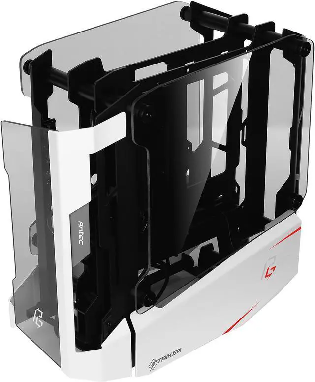 Alt view image 6 of 20 - Antec Striker Phantom Gaming Aluminum and Steel ITX Computer Case, Front GPU Mount, Up to 4 x 120 mm Fan Support, USB 3.1 Type-C Ready and PCI-E Riser Included, AsRock Special Edition