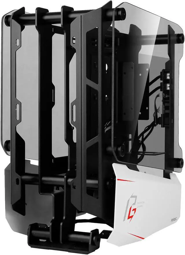 Alt view image 15 of 20 - Antec Striker Phantom Gaming Aluminum and Steel ITX Computer Case, Front GPU Mount, Up to 4 x 120 mm Fan Support, USB 3.1 Type-C Ready and PCI-E Riser Included, AsRock Special Edition