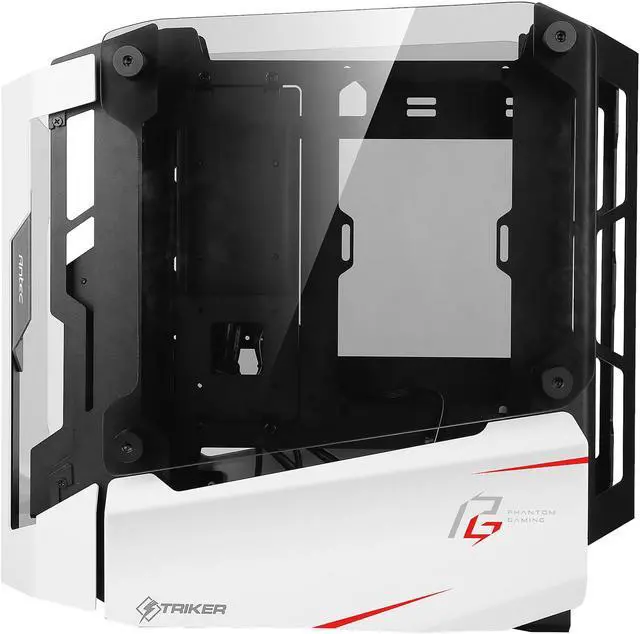 Alt view image 7 of 20 - Antec Striker Phantom Gaming Aluminum and Steel ITX Computer Case, Front GPU Mount, Up to 4 x 120 mm Fan Support, USB 3.1 Type-C Ready and PCI-E Riser Included, AsRock Special Edition