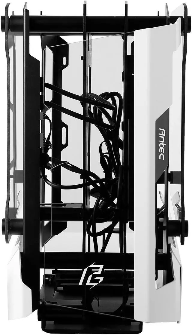 Alt view image 4 of 20 - Antec Striker Phantom Gaming Aluminum and Steel ITX Computer Case, Front GPU Mount, Up to 4 x 120 mm Fan Support, USB 3.1 Type-C Ready and PCI-E Riser Included, AsRock Special Edition