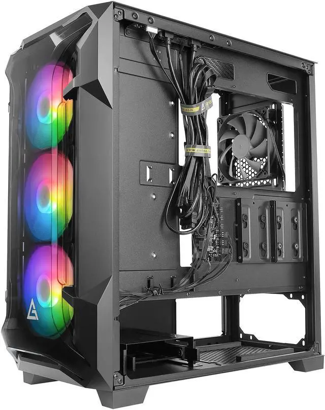 Alt view image 9 of 16 - Antec Dark League DF600 FLUX, Mid-Tower ATX Gaming Case, 5 x 120mm Fans Included, ARGB & PWM Fan Controller, Tempered Glass Side Panel, 2 x USB3.0, High-End GPU Support