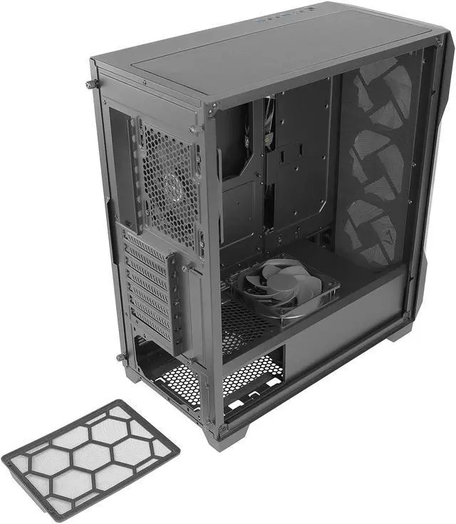 Alt view image 11 of 16 - Antec Dark League DF600 FLUX, Mid-Tower ATX Gaming Case, 5 x 120mm Fans Included, ARGB & PWM Fan Controller, Tempered Glass Side Panel, 2 x USB3.0, High-End GPU Support