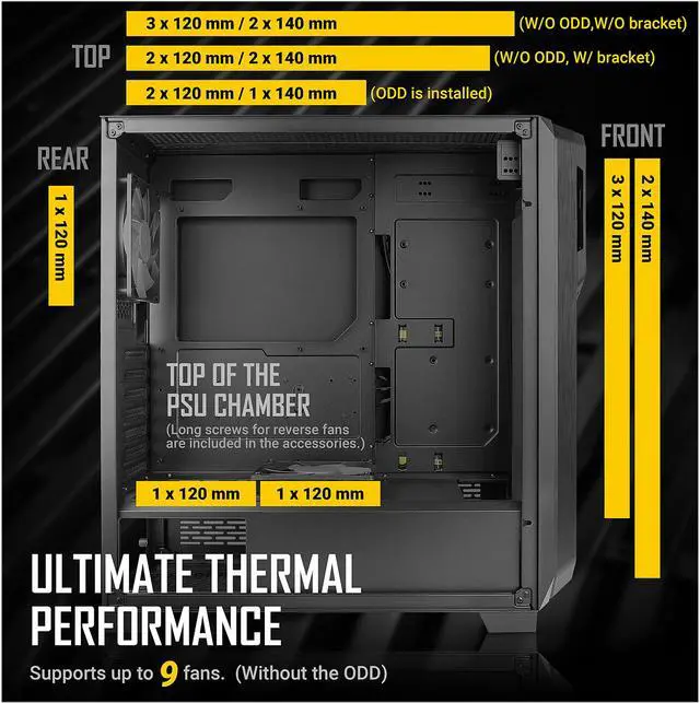Alt view image 7 of 17 - Antec Dark League DP502 FLUX, Mid-Tower ATX Gaming Case, FLUX Platform, 5 x 120mm Fans Included, ARGB PWM Fans with Controller, 5.25" ODD Support, Tempered Glass Side Panel, Swing Open Front Panel