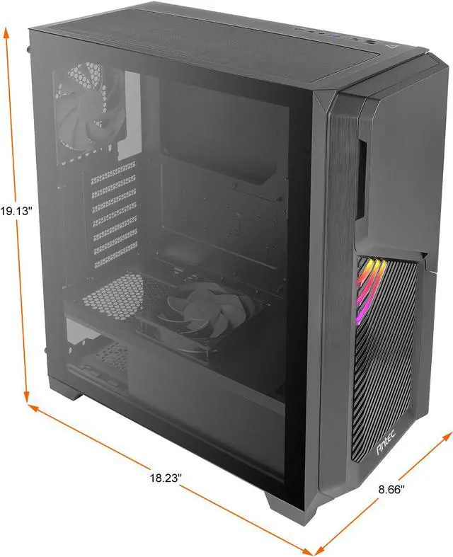 Alt view image 17 of 17 - Antec Dark League DP502 FLUX, Mid-Tower ATX Gaming Case, FLUX Platform, 5 x 120mm Fans Included, ARGB PWM Fans with Controller, 5.25" ODD Support, Tempered Glass Side Panel, Swing Open Front Panel