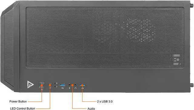 Alt view image 14 of 17 - Antec Dark League DP502 FLUX, Mid-Tower ATX Gaming Case, FLUX Platform, 5 x 120mm Fans Included, ARGB PWM Fans with Controller, 5.25" ODD Support, Tempered Glass Side Panel, Swing Open Front Panel
