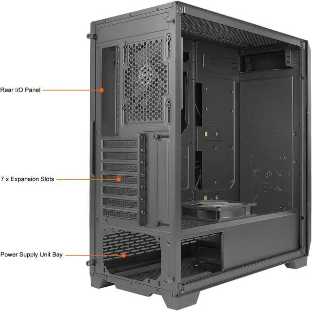 Alt view image 12 of 17 - Antec Dark League DP502 FLUX, Mid-Tower ATX Gaming Case, FLUX Platform, 5 x 120mm Fans Included, ARGB PWM Fans with Controller, 5.25" ODD Support, Tempered Glass Side Panel, Swing Open Front Panel