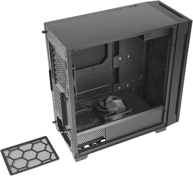 Alt view image 17 of 17 - Antec P10 FLUX, F-LUX Platform, 5 x 120mm Fans Included, Reversible & Swing-Open Front Panel, Air-Concentrating Filter, 5.25" ODD, Fan-Speed Control, Sound-Dampening Side Panels, Mid-Tower Silent Case