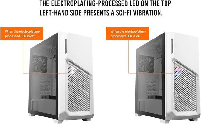 Alt view image 10 of 19 - Antec Dark League DP502 FLUX White, Mid-Tower ATX Gaming Case, FLUX Platform, 5 x 120mm Fans Included, PWM Fans with Controller, 5.25" ODD Support, Tempered Glass Side Panel, Swing Open Front Panel