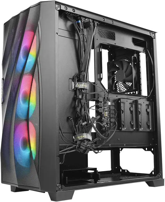 Alt view image 9 of 15 - Antec Dark League DF700 FLUX, Mid Tower ATX Gaming Case,5 x 120mm Fans Included, ARGB & PWM Fan Controller, Tempered Glass Side Panel, Three-Dimensional Wave-Shaped Mesh Front