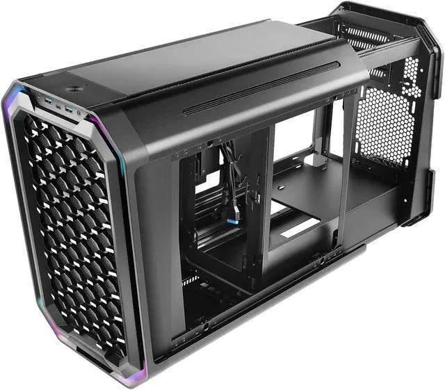 Alt view image 11 of 18 - Antec Dark Cube, Dual Front Panels Included, Slide-Open Case Structure, Build-In LED Lighting Bars, Top GPU Showcase, USB3.1 Type-C Ready, Aerospace Standard Aluminum Alloy ITX Case