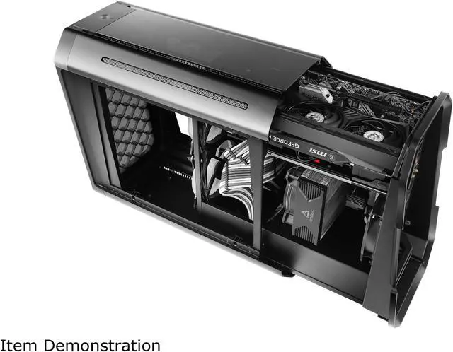 Alt view image 8 of 18 - Antec Dark Cube, Dual Front Panels Included, Slide-Open Case Structure, Build-In LED Lighting Bars, Top GPU Showcase, USB3.1 Type-C Ready, Aerospace Standard Aluminum Alloy ITX Case