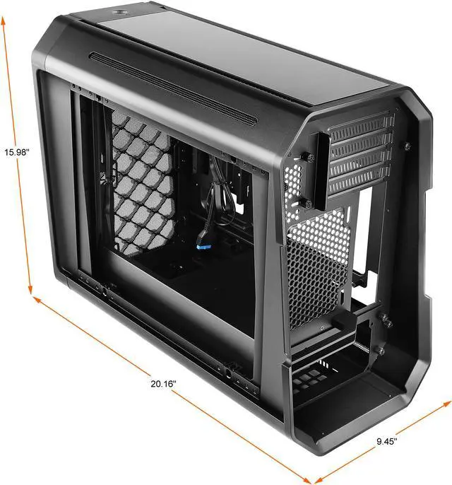 Alt view image 10 of 18 - Antec Dark Cube, Dual Front Panels Included, Slide-Open Case Structure, Build-In LED Lighting Bars, Top GPU Showcase, USB3.1 Type-C Ready, Aerospace Standard Aluminum Alloy ITX Case