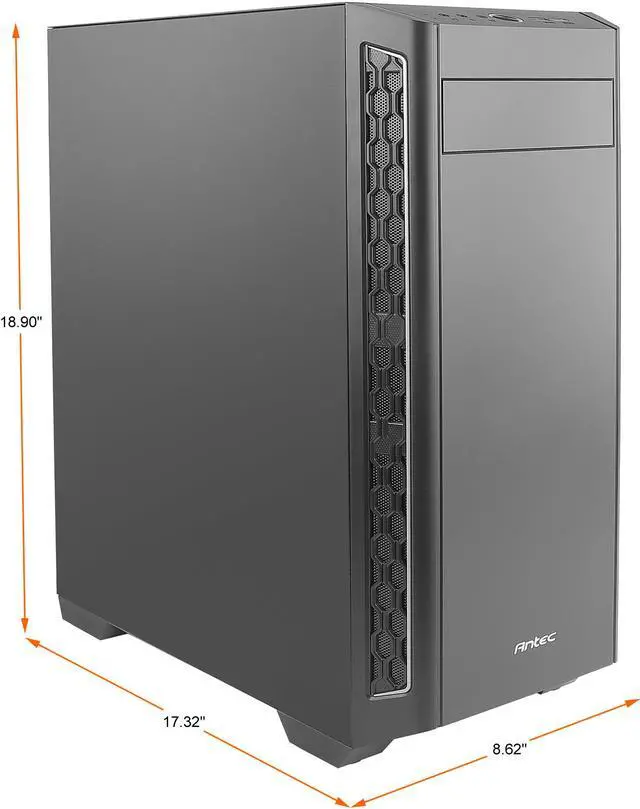 Alt view image 6 of 17 - Antec Performance Series P7 Neo, Enhanced Front Air Intakes, 3 x 120mm Fans Included, Sound-Dampening Side Panels, White LED Power Button, E-ATX Mid-Tower Silent Case