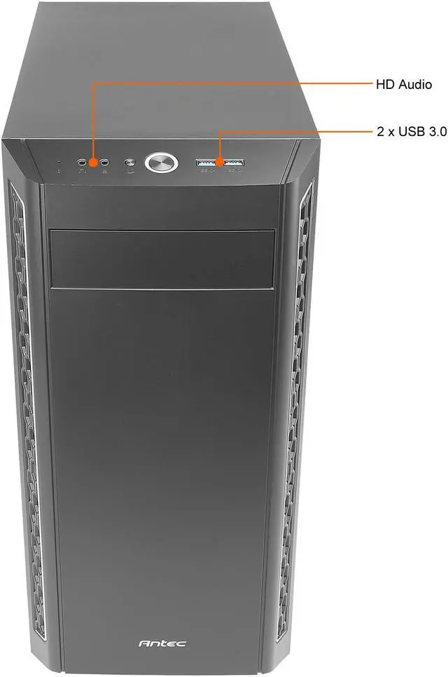 Alt view image 3 of 17 - Antec Performance Series P7 Neo, Enhanced Front Air Intakes, 3 x 120mm Fans Included, Sound-Dampening Side Panels, White LED Power Button, E-ATX Mid-Tower Silent Case