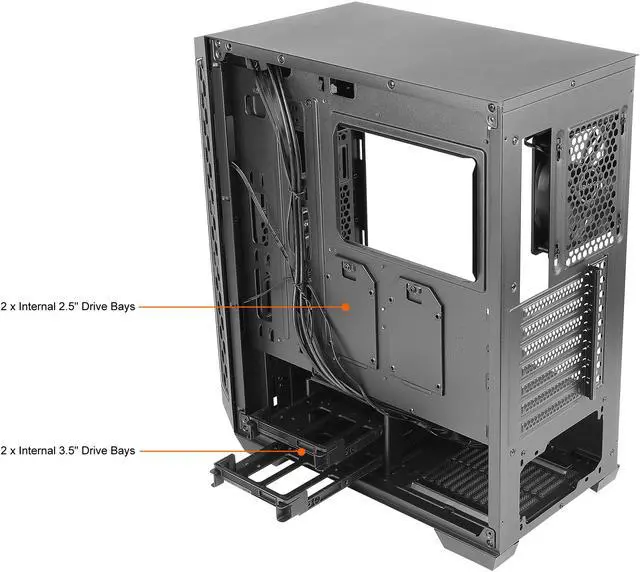 Alt view image 13 of 17 - Antec Performance Series P7 Neo, Enhanced Front Air Intakes, 3 x 120mm Fans Included, Sound-Dampening Side Panels, White LED Power Button, E-ATX Mid-Tower Silent Case