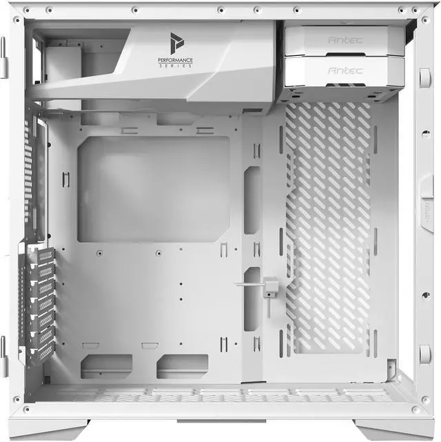 Alt view image 13 of 14 - Antec Performance Series P120 Crystal White, Aluminum VGA Holder Included, Slide Button Design, Tempered Glass Front & Side Panels, Ready for 2 x 360mm Radiators Simultaneously, E-ATX Mid-Tower Case