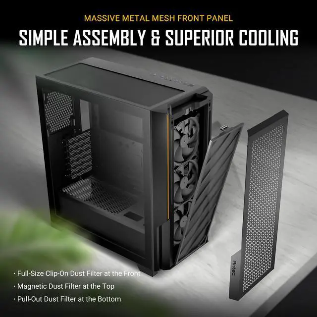 Alt view image 2 of 7 - Antec Performance Series P20C, Massive Metal Mesh Front Panel, 3 x 120mm PWM Fans, Type-C 3.2 Gen2 Ready, 2 x 360 mm Radiator Simultaneously, GPU Bracket, Mid-Tower E-ATX PC Case