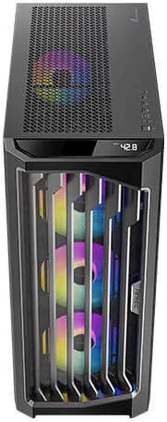 Alt view image 2 of 13 - Antec Performance 1 FT ARGB, RTX 40 Series GPU Support, Temp. Display, 4 x ARGB Fans & ARGB Hub, Type-C Ready, Dual Tempered Glass Side Panels, Removable Top Fan/Radiator Bracket, Full-Tower E-ATX PC Case