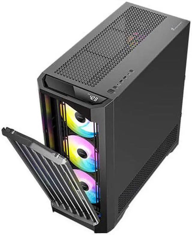Alt view image 10 of 13 - Antec Performance 1 FT ARGB, RTX 40 Series GPU Support, Temp. Display, 4 x ARGB Fans & ARGB Hub, Type-C Ready, Dual Tempered Glass Side Panels, Removable Top Fan/Radiator Bracket, Full-Tower E-ATX PC Case