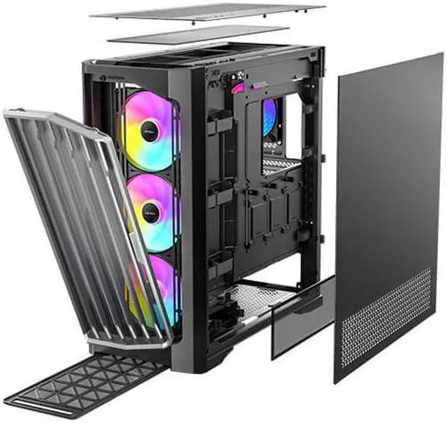 Alt view image 11 of 13 - Antec Performance 1 FT ARGB, RTX 40 Series GPU Support, Temp. Display, 4 x ARGB Fans & ARGB Hub, Type-C Ready, Dual Tempered Glass Side Panels, Removable Top Fan/Radiator Bracket, Full-Tower E-ATX PC Case