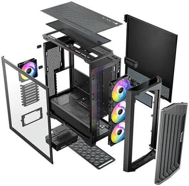 Alt view image 13 of 13 - Antec Performance 1 FT ARGB, RTX 40 Series GPU Support, Temp. Display, 4 x ARGB Fans & ARGB Hub, Type-C Ready, Dual Tempered Glass Side Panels, Removable Top Fan/Radiator Bracket, Full-Tower E-ATX PC Case