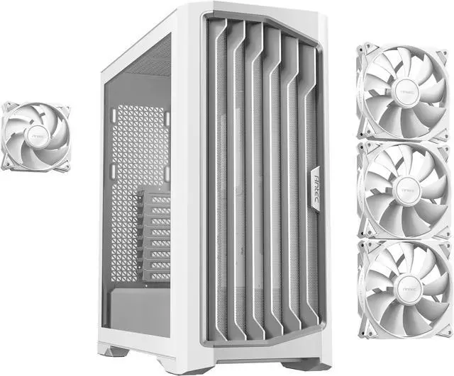 Alt view image 8 of 11 - Antec Performance 1 FT White, RTX 40 Series GPU Support, Temp. Display, 4 x Storm T3 PWM Fans, Type-C Ready, Dual Tempered Glass Side Panels, Mesh Front Panel, Full-Tower E-ATX PC Case