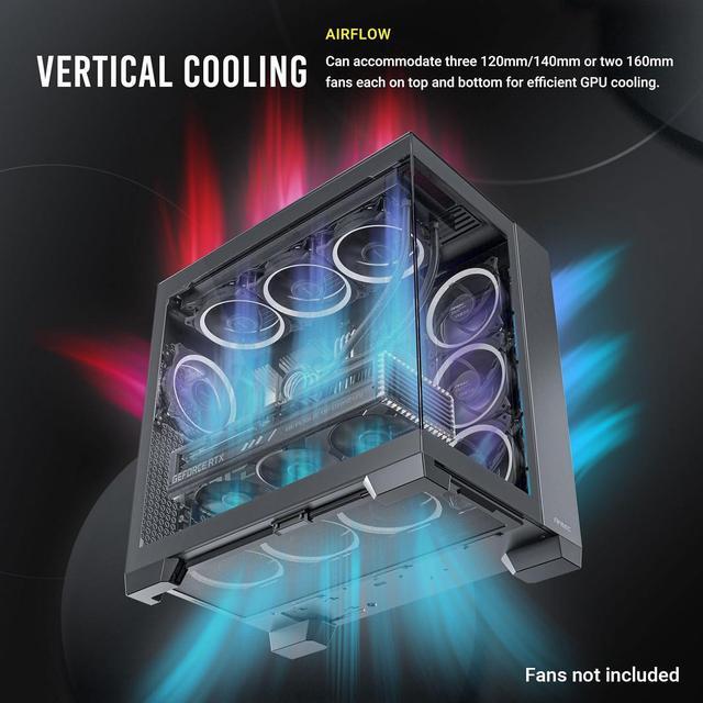 Alt view image 4 of 14 - Antec C8, Fans not Included, RTX 40 Compatible, Dual-Chamber, tooless Design, Type-C, 360mm Radiator Support, Seamless Tempered Glass Front & Side Panels, High Airflow Full-Tower E-ATX PC Case