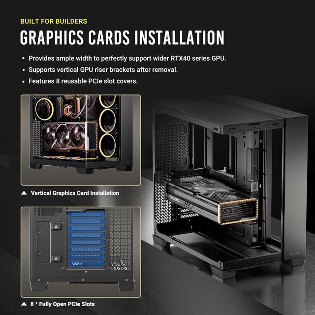 Alt view image 7 of 14 - Antec C8, Fans not Included, RTX 40 Compatible, Dual-Chamber, tooless Design, Type-C, 360mm Radiator Support, Seamless Tempered Glass Front & Side Panels, High Airflow Full-Tower E-ATX PC Case