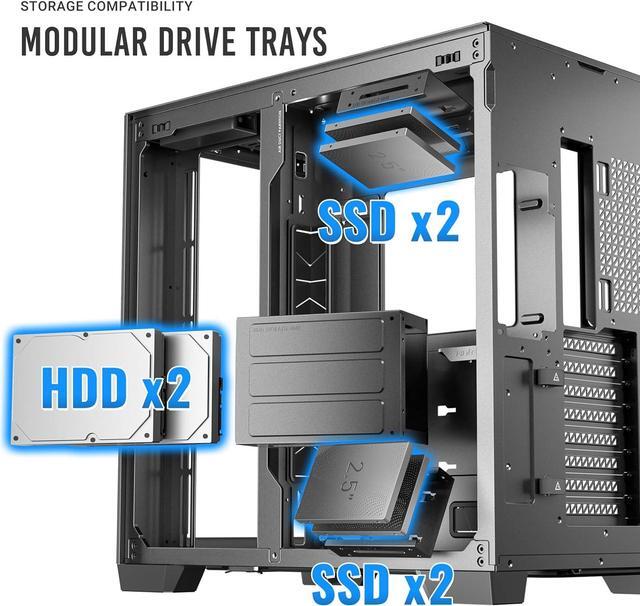 Alt view image 10 of 14 - Antec C8, Fans not Included, RTX 40 Compatible, Dual-Chamber, tooless Design, Type-C, 360mm Radiator Support, Seamless Tempered Glass Front & Side Panels, High Airflow Full-Tower E-ATX PC Case