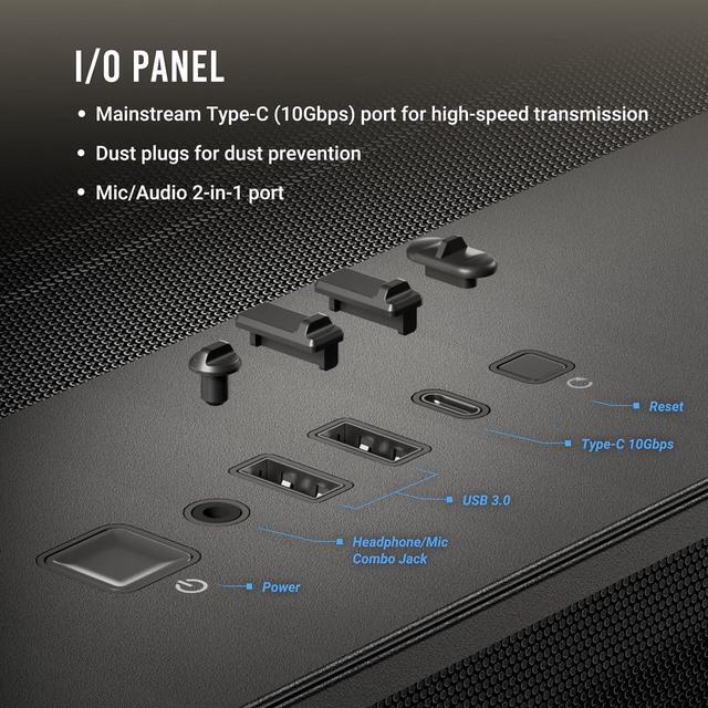 Alt view image 11 of 14 - Antec C8, Fans not Included, RTX 40 Compatible, Dual-Chamber, tooless Design, Type-C, 360mm Radiator Support, Seamless Tempered Glass Front & Side Panels, High Airflow Full-Tower E-ATX PC Case