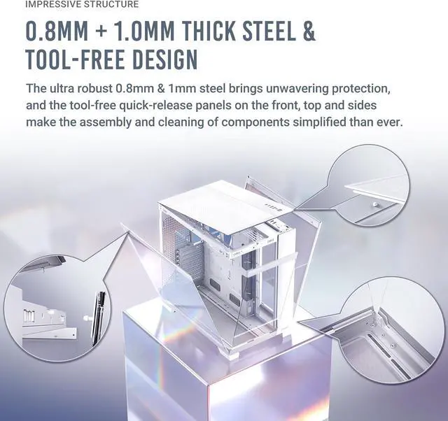 Alt view image 2 of 14 - Antec C8 White, Fans not Included, RTX 40 Compatible, Dual-Chamber, tooless Design, Type-C, 360mm Radiator Support, Seamless Tempered Glass Front & Side Panels, High Airflow Full-Tower E-ATX PC Case