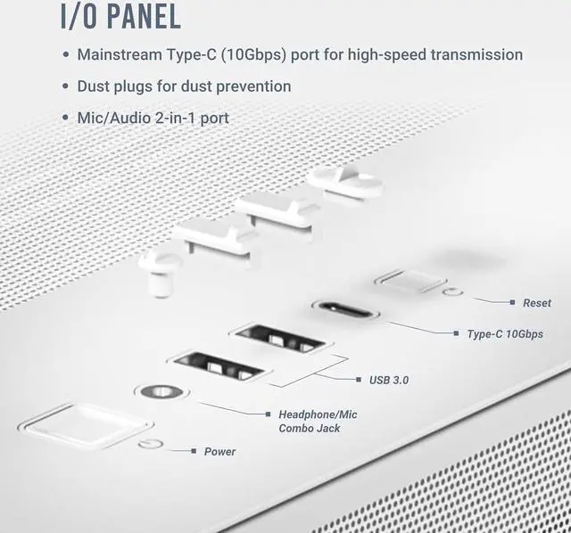 Alt view image 14 of 14 - Antec C8 White, Fans not Included, RTX 40 Compatible, Dual-Chamber, tooless Design, Type-C, 360mm Radiator Support, Seamless Tempered Glass Front & Side Panels, High Airflow Full-Tower E-ATX PC Case