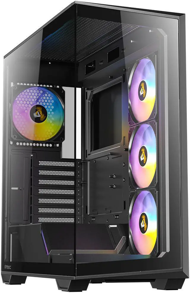 Alt view image 3 of 17 - Antec C3 ARGB, 3 x 120mm & 1 x 120mm ARGB PWM Fans Included, Up to 8 Fans Simultaneously, Type-C 3.2 Gen 2 port, Seamless Tempered Glass Front & Side Panels, 360mm Radiator Support, Mid-Tower ATX Case