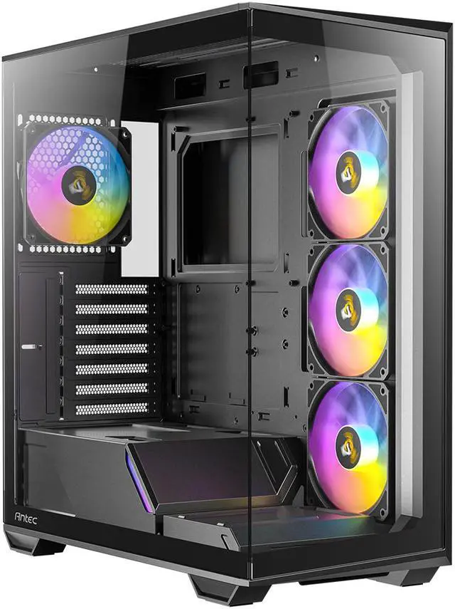 Alt view image 4 of 17 - Antec C3 ARGB, 3 x 120mm & 1 x 120mm ARGB PWM Fans Included, Up to 8 Fans Simultaneously, Type-C 3.2 Gen 2 port, Seamless Tempered Glass Front & Side Panels, 360mm Radiator Support, Mid-Tower ATX Case