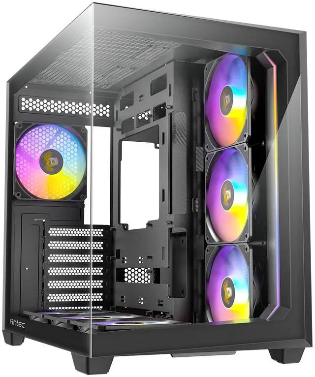Alt view image 3 of 17 - Antec C5 ARGB, 7 x 120mm ARGB PWM Fans Included, Up to 10 Fans Simultaneously, Type-C 3.2 Gen 2 port, Seamless Tempered Glass Front & Side Panels, 360mm Radiator Support, Mid-Tower ATX PC Case
