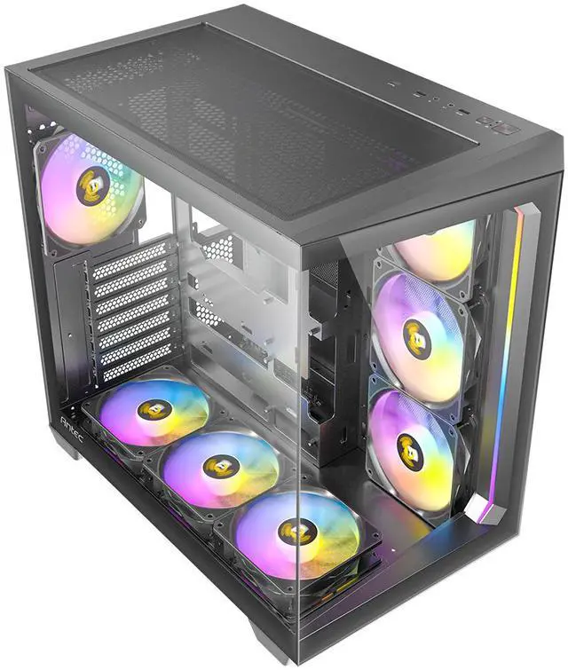 Alt view image 5 of 17 - Antec C5 ARGB, 7 x 120mm ARGB PWM Fans Included, Up to 10 Fans Simultaneously, Type-C 3.2 Gen 2 port, Seamless Tempered Glass Front & Side Panels, 360mm Radiator Support, Mid-Tower ATX PC Case
