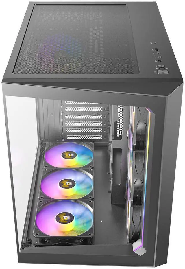 Alt view image 9 of 17 - Antec C5 ARGB, 7 x 120mm ARGB PWM Fans Included, Up to 10 Fans Simultaneously, Type-C 3.2 Gen 2 port, Seamless Tempered Glass Front & Side Panels, 360mm Radiator Support, Mid-Tower ATX PC Case