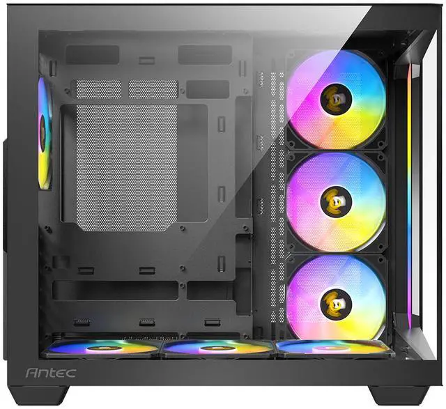 Alt view image 12 of 17 - Antec C5 ARGB, 7 x 120mm ARGB PWM Fans Included, Up to 10 Fans Simultaneously, Type-C 3.2 Gen 2 port, Seamless Tempered Glass Front & Side Panels, 360mm Radiator Support, Mid-Tower ATX PC Case