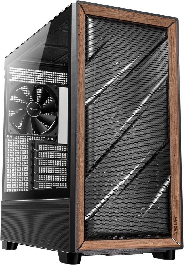 Main image of Antec FLUX Wood, 5 x PWM Fans Included, High-Airflow Front Panel With Walnut Wood, Type-C, 420mm Radiator & Back Connect Motherboard Support, Up to 9 Fans Simultaneously, Mid-Tower E-ATX PC Case